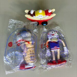 Vintage 1998 Dairy Queen Toy Lot Of 3 - Blizzard Bendy Figure Banana & Split Car